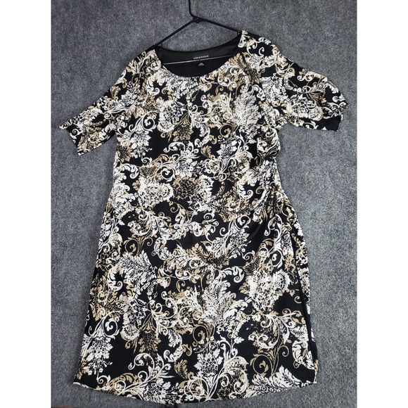 Connected Apparel‎ Dress Sheath Floral Ruched Plus Size 18W Women Paisley Work - Picture 1 of 9